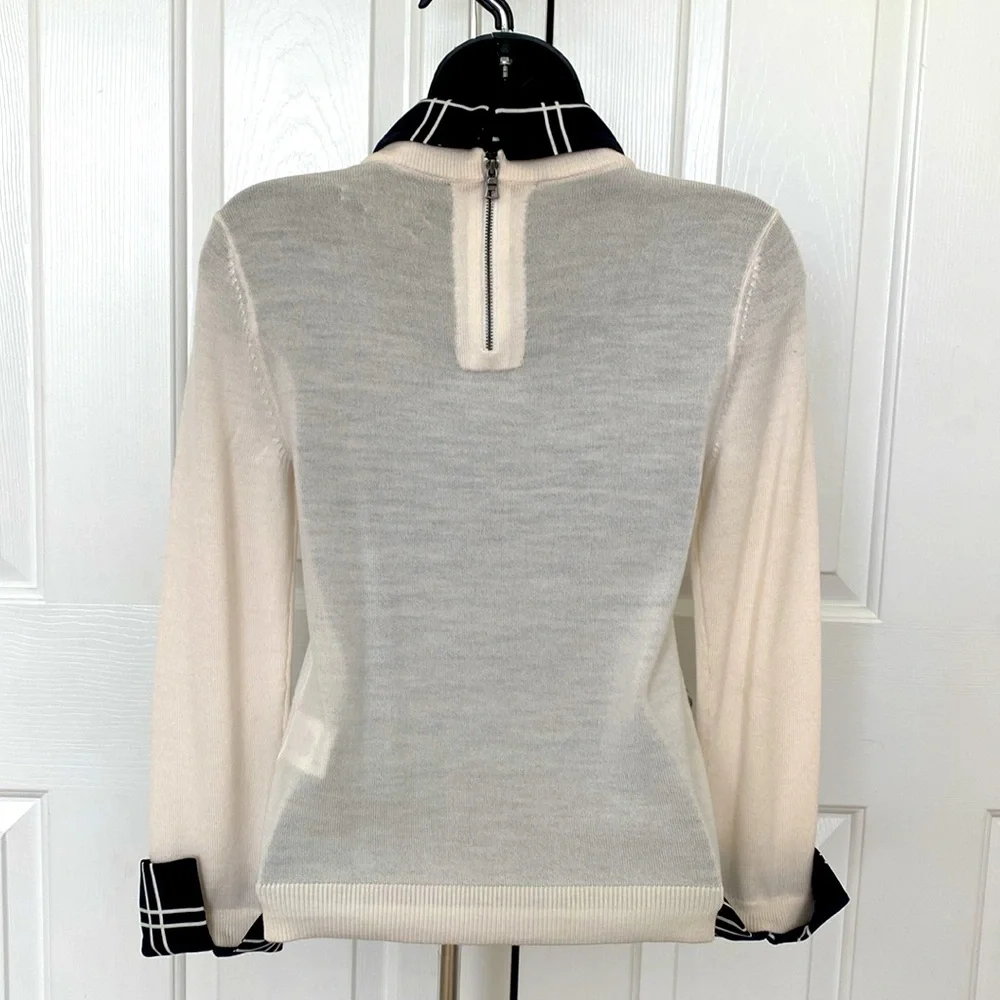 Alice + Olivia Porla Collared Wool Sweater Top Size Small NWT - Picture 5 of 8